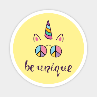 Be Unique Cute Inspiration Positive Cat Quote Magnet